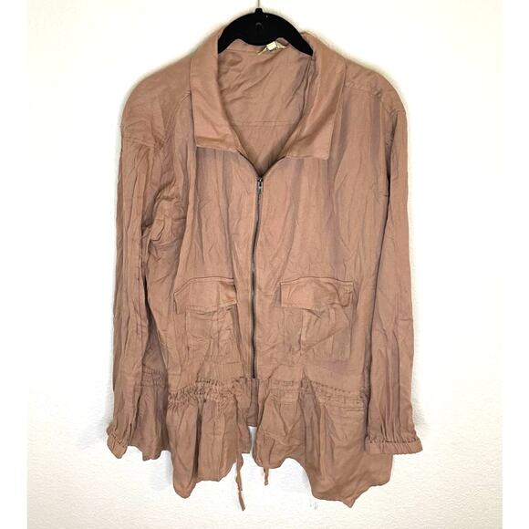 Kori Lightweight Zip Jacket w/Elastic Waist Ties Size Medium - Picture 1 of 6